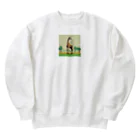 korokoroグッズの草原のキリン Heavyweight Crew Neck Sweatshirt