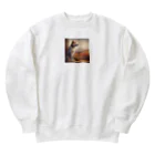 me-tooの遠くを見つめる愛犬 Heavyweight Crew Neck Sweatshirt