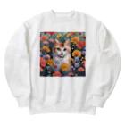 FLOWERアニマルのロココFLOWERキャットコスモス Heavyweight Crew Neck Sweatshirt