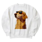 AQUAMETAVERSEのサングラスをかけた、かわいい犬 Marsa 106 Heavyweight Crew Neck Sweatshirt