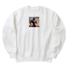 cheesyaの猫パワーモード Heavyweight Crew Neck Sweatshirt