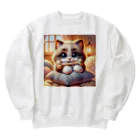 TomaTracksの骨をくわえた猫ちゃん Heavyweight Crew Neck Sweatshirt