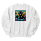 マジカルメッセージのスキューバダイビングをするゴリラ Heavyweight Crew Neck Sweatshirt