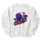 kyaffe4uのネコゴジラ Heavyweight Crew Neck Sweatshirt