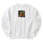 supportの可愛い金運上昇竜 Heavyweight Crew Neck Sweatshirt