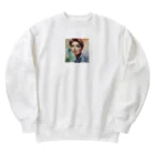 メアリーの女性の驚きの表情が何かを見つめる Heavyweight Crew Neck Sweatshirt