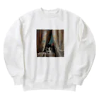 Heyyの窓辺の覗き猫🐱 Heavyweight Crew Neck Sweatshirt