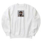 ピザベイビーの戦闘ネコ Heavyweight Crew Neck Sweatshirt