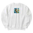 ショウショップの犬サーフィン Heavyweight Crew Neck Sweatshirt