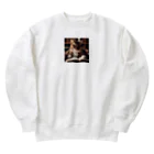 ○○なネコのお勉強ネコ Heavyweight Crew Neck Sweatshirt