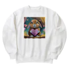 うさぎやのハートを持ったうさぎ Heavyweight Crew Neck Sweatshirt