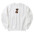 Kawaii あにまるこれくしょんのボクサー【かわいい動物たち】 Heavyweight Crew Neck Sweatshirt