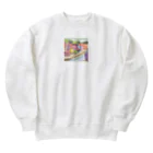 decnaの川沿いの街並み Heavyweight Crew Neck Sweatshirt