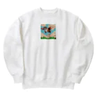 barisukaの空を飛ぶブルドッグ Heavyweight Crew Neck Sweatshirt