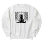 にくきゅう299のBack-raised Dream Cat 3 Heavyweight Crew Neck Sweatshirt