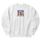 市来の喜ぶ柴犬 Heavyweight Crew Neck Sweatshirt