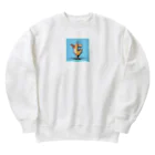 ニャン太郎の逆立ちしている犬 Heavyweight Crew Neck Sweatshirt