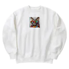 だんのんのカラフルメガネをかけた猫 Heavyweight Crew Neck Sweatshirt