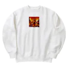 lonely_wolfの炎のタイガー・バーサーカー Heavyweight Crew Neck Sweatshirt