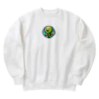 パグとプードルのテニスボールキャラクター Heavyweight Crew Neck Sweatshirt