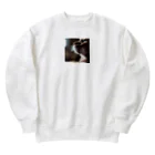 feliceの窓辺で風を感じている猫 Heavyweight Crew Neck Sweatshirt