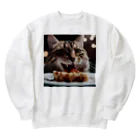 feliceのごはんを食べている猫 Heavyweight Crew Neck Sweatshirt