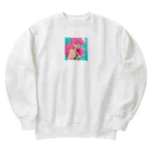 toya-General storeのピンクヘアーレトロガール Heavyweight Crew Neck Sweatshirt