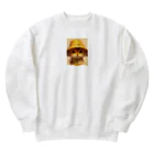 AQUAMETAVERSEの帽子をかぶった可愛い子猫 Marsa Heavyweight Crew Neck Sweatshirt