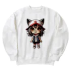 RANRAN2432MPJの猫派アイドル【にゃ美ちゃん】 Heavyweight Crew Neck Sweatshirt