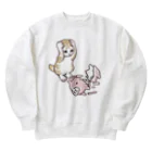 nya-mew（ニャーミュー）のやっちまったニャーちゃん Heavyweight Crew Neck Sweatshirt