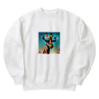 GIRAFFEのサングラスをかけたキリン Heavyweight Crew Neck Sweatshirt