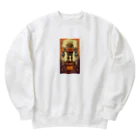 mirinconixのブリキのヴィンテージ風ロボットのイラスト Heavyweight Crew Neck Sweatshirt