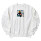 qloのジェットスキー乗り乗りグランマ Heavyweight Crew Neck Sweatshirt