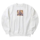 Yuya-Naganoの仲良く遊ぶ兄弟の猫 Heavyweight Crew Neck Sweatshirt