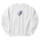 AQUAMETAVERSEのブルーパプルの色のスイトピー　なでしこ1478 Heavyweight Crew Neck Sweatshirt