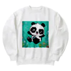 Smile Pop Artの水中パンダ Heavyweight Crew Neck Sweatshirt