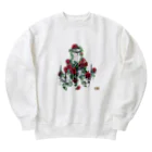 TANBI Every Home DecorのFlower chandelier 赤いバラ Heavyweight Crew Neck Sweatshirt