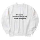 positive_poem05の成功の鍵は、自分の目標を見つけ、それに従うことである Heavyweight Crew Neck Sweatshirt