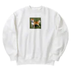 柴犬大好きマンのかわいい柴犬　赤毛 Heavyweight Crew Neck Sweatshirt