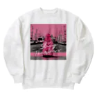 L（エル）のピンクアートの女の子 Heavyweight Crew Neck Sweatshirt