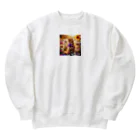 パパネコのキャットandフラワー Heavyweight Crew Neck Sweatshirt