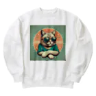 CECIL1602のサングラスをかけた猫 Heavyweight Crew Neck Sweatshirt