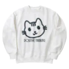 PT @ key-_-bouのポジティブ猫 ４代目 Heavyweight Crew Neck Sweatshirt