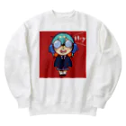 びびのよく見ると目が回りそうな女の子 Heavyweight Crew Neck Sweatshirt