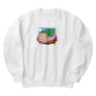 さちあきのおみせの季節のさくら餅ハリネズミ Heavyweight Crew Neck Sweatshirt