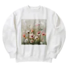 Petia Bloomの水彩風の花イラスト Heavyweight Crew Neck Sweatshirt