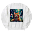 Stork_sanのにゃんともカラフルバブル Heavyweight Crew Neck Sweatshirt