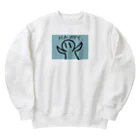 納豆ごはんのHAPPYなコンセント君（水色） Heavyweight Crew Neck Sweatshirt