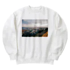 yapopiのBarcelona landscape Heavyweight Crew Neck Sweatshirt