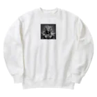 cotaro_worksのドラゴン 鉛筆画03 Heavyweight Crew Neck Sweatshirt